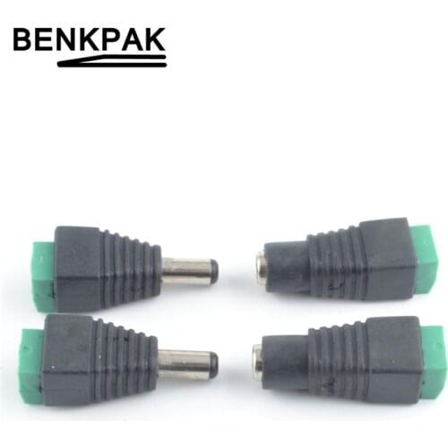 4pcs 2.1x5.5mm Power DC Jack Plug Socket dc Connector Female + Male DC Plug Jack Adapter Wire Connector