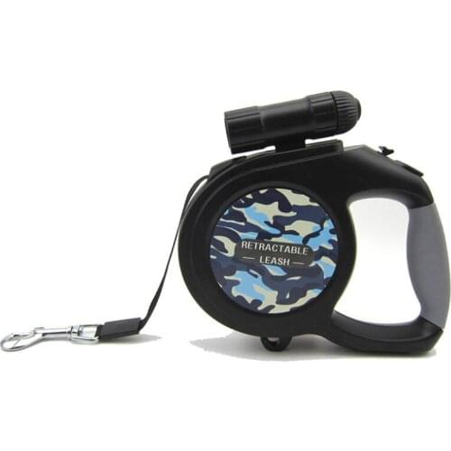8m Dog retractable Leash Handy Pet Traction Rope Outdoor pet nylon leash with light