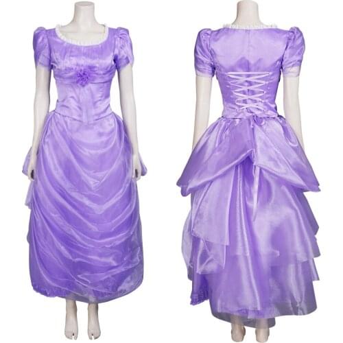 Anime Princess Clara Dress Cosplay Costume Halloween Carnival Adult Princess Purple Dress Outfits