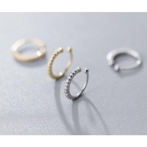 No pierced) 11mm THHIN 1pair Real. 925 Sterling Silver jewelry Lucky White CZ zirconia hip hop Clip Earrings jewelry GTLE2582