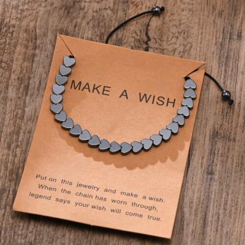 Hematite Heart Shaped Bracelet Gift for girlfriend Gift for Women Love Bracelet Beaded Bracelet