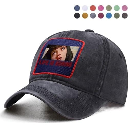 Pulp Fiction Life Is Boring Baseball Cap Harajuku Hip Hop Dad Solid Trucker Hat Casquette Snapback Hats Woman Berets Caps Gorras