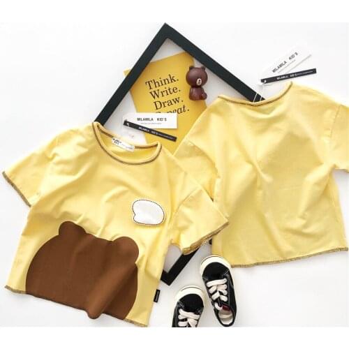 Baby Kids T-shirts Fashion Cartoon Printed Short Sleeve Tops for Boy Toddler Girl Tshirts 2 3 4 5 6 7 Years Child Clothing Tees