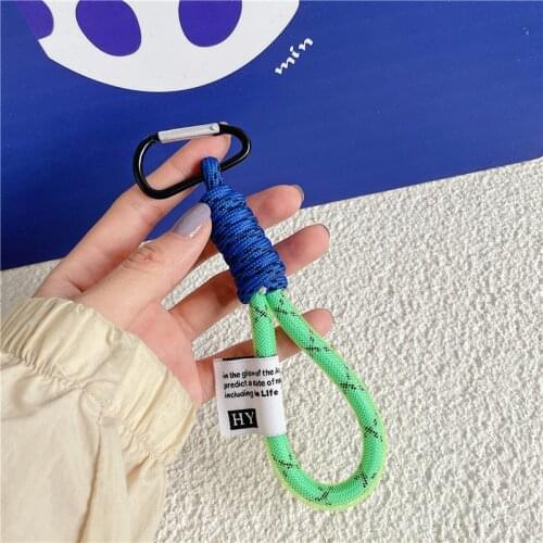 Fluorescent braided Lanyard Universal keychain Lanyard for keys short Lanyards ornaments for bags rope pendant phone charm