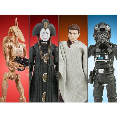 Hasbro 3.75inch Star Wars: The Vintage Collection Wave 31 Set of 4 Figures Anakin Skywalker Battle Droid Amidala toys
