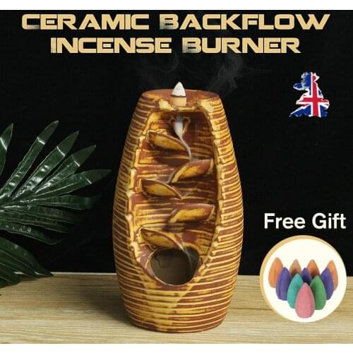 Tower Ceramic Incense Burners Fragrance Holder Backflow Censer Aromatherapy Smoke Reflux Incense Stick Incense Censer