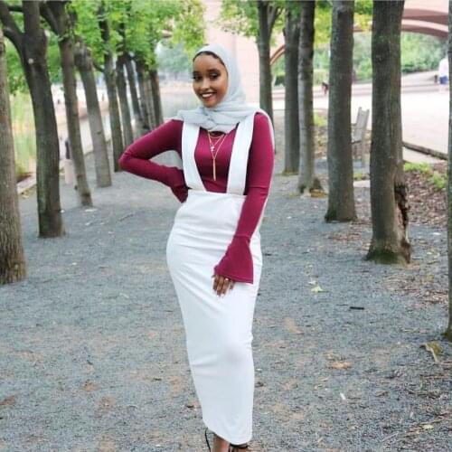 Muslim Women fashion brand Strap Skirt Elegant Empire waist Islamic Skirt Middle East long muslim floor Skirts wq907 dropship