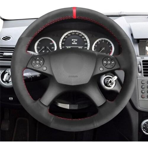 DIY Anti-Slip Wear-Resistant Steering Wheel Cover For Mercedes Benz W204 C-Class 07-10 C280 C230 C300 Car Interior Decoration