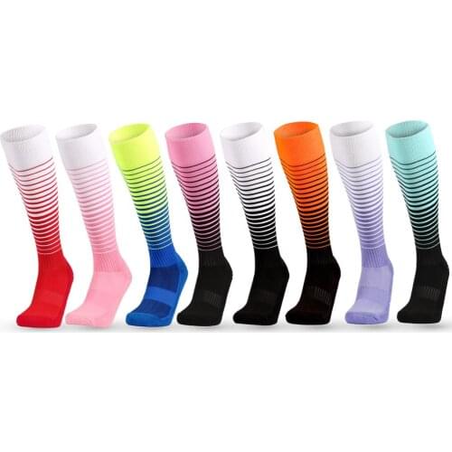 New Dispensing Sports Socks Towel Bottom Non-Slip Basketball Football Socks Gradient Color Compression Socks For Men/Women