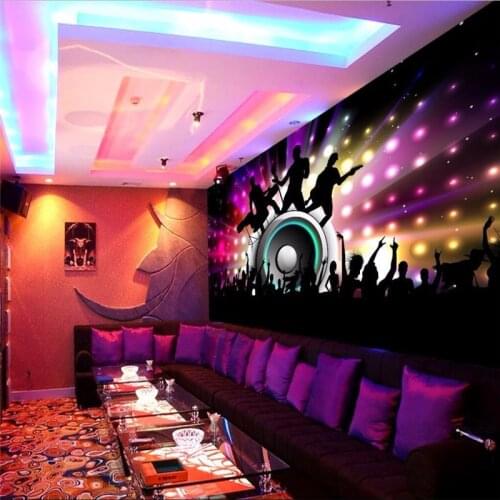 Beibehang custom music rock singing bar KTV disco nightclub wall covering murals wallpaper for walls 3 d wall paper home decor