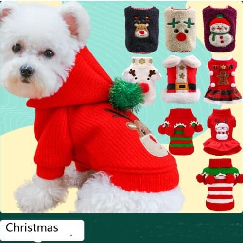 Pet clothes Christmas Dog Sweater Shirt Dress Clothing for Yorkie Pug Dogs Jacket Vest Clothing Chihuahua Costume Pet