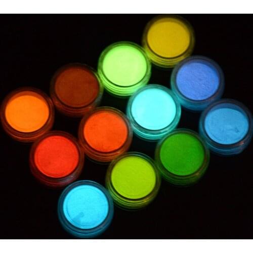 1 Bottle Fluorescence Effect Nail Art Glitter Powder Dust Colorful Fine Glow Neon Pigment Manicure Tips DIY Nail Tool SAYS01-12