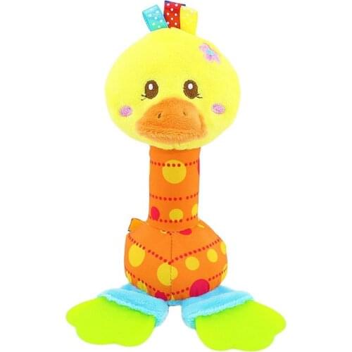 Cute Baby Hanging Toy Multicolor Cartoon Animal Teether Rattle Tinkle Hand Bell Multifunctional Plush Stroller Toys Kids Gift