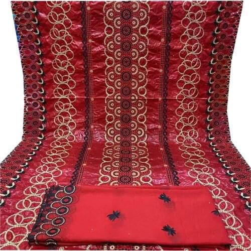 SJ Lace 2021 New arrival African Bazin riche Fabric With Stones Embroidery French Basin Riche Nigerian Material L3-26