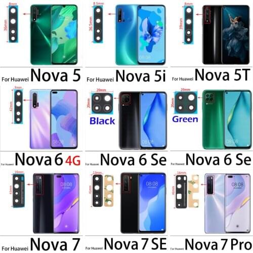 2PCS Rear Back Camera Glass Lens Cover For Huawei Nova 5 5i 5T 5Z 6 7 8 Pro Se With Adhesive Sticker