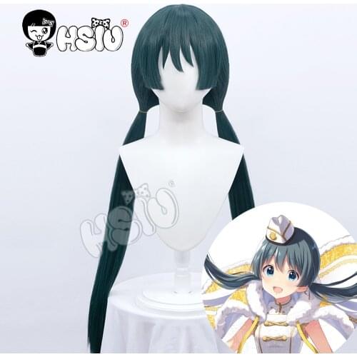 Sumire Okuyama Cosplay Wig Idoly Pride Trinityaile Cosplay Hsiu Dark Green Double Ponytail Long Hair+free Brand Wig Cap