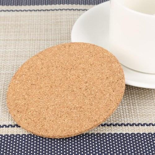 Heat Insulation Round Cork Plain Coaster Coffee Wine Drink Tea Cup Mat Pad Household Table Mat Non-Slip Tableware Kitchen Gadget