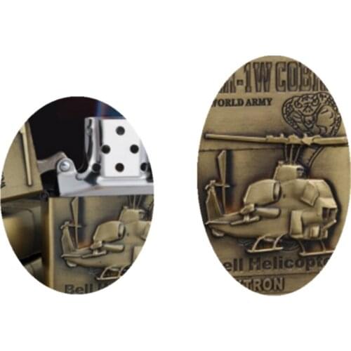 Helicopter Fighter Series street stall kerosene gasoline Petroleum oil cheap cigarette lighter ( 1 random pattern no fuel )