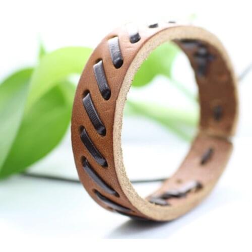 6Pcs/set Vintage Multilayer Leather Bracelet Men Ethnic Tribal Braided Handmade Rope Wrap Bracelets & Bangles Male Gift J102