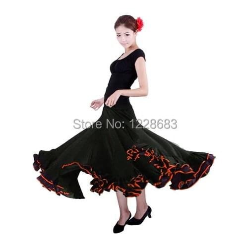 High Quality Black Red Spandex Spain Dancing Girls Flamenco Dress Costume Traje De Flamenca Long Skirt Flamenco Costumes