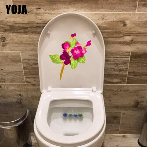 YOJA 20.7*21.5CM Creative Pink Cherry Blossom Fashion Bedroom Wall Decor Decal Toilet Sticker T1-0606