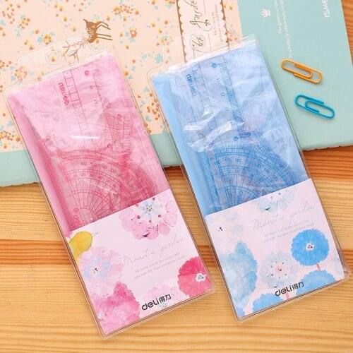 1pcs 9596 Student Ruler Cute Cartoon Set of 4 Student Suit Drawing Set Ruler Set