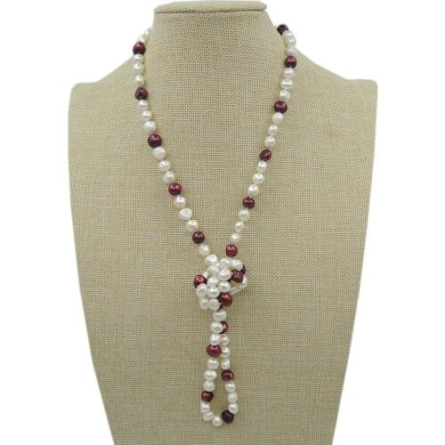 100% NATURE FRESHWATER PEARL LONG NECKLACE-90 cm long necklace