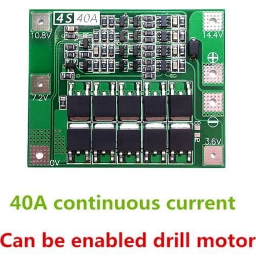 2PCS 4S 40A Iron lithium battery Charger Protection Board 12.8V 14.4V Lipo Cell Module with Balance For Drill Motor PCB BMS