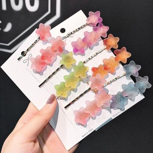 2pcs Hairpin Lovely Colourful Heart Type Metal Candy Color Girls Hairpins Hair Clip Kids Headwear Woman Children Accessories