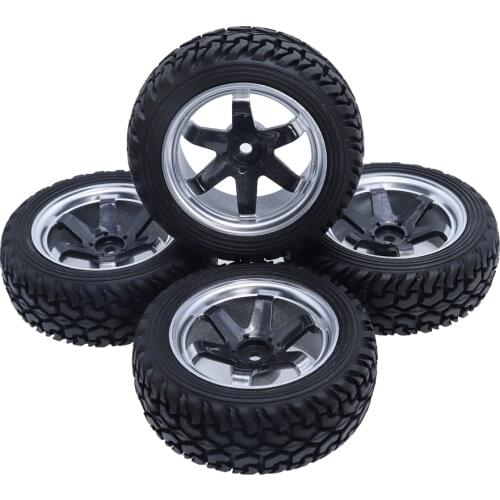 4PCS 1:10 Rally RC Car Tires 75mm Wheels On-road Rubber Tyre Hex 12mm For 1/10 HPI HSP Kyosho RC4WD Off-road Tamiya Traxxas Car