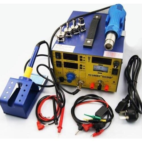 909D Upgrade saike 909D+ 3 in 1 Hot air gun rework station Soldering station dc power supply 220V or 110V