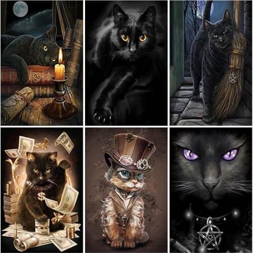 5D Diamond Painting Cats Full Square/Round Animals Diamond Embroidery Art Cross Stitch Mosaic Rhinestones Pictures Home Decor