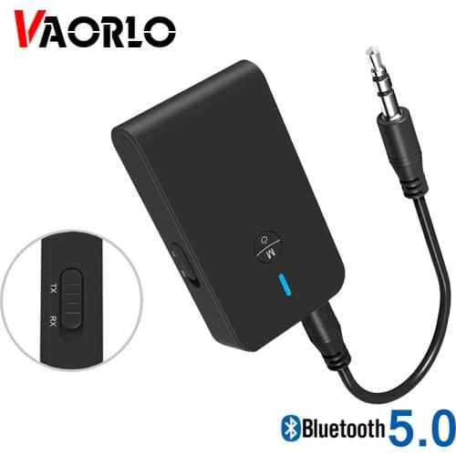 VAORLO Wireless Bluetooth 5.0 Adaptr 2 In 1 Receiver Audio Transmitter Close To APTX Low Latency For Mp3 Stereo Music 3.5mm AUX