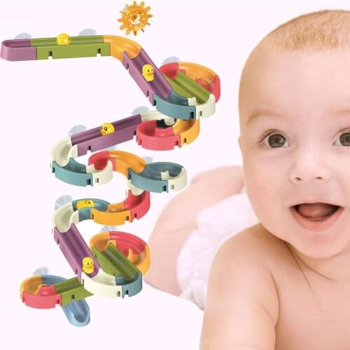 Baby shower slide toy DIY baby duck slide bathtub toy bathtub children playing water games tools puzzle set 66PCS #W