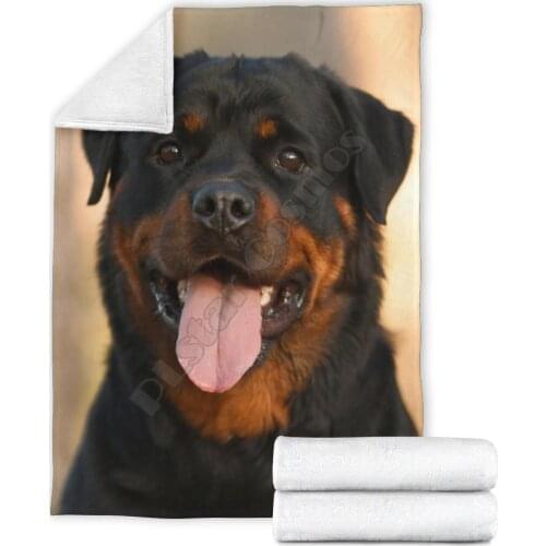 Funny face rottweiler fleece blanket 3D Printed Blanket Adults/kids Fleece Blanket Sherpa Blanket