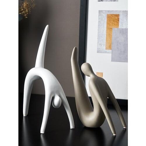 Ceramic Figure Sculpture Office Desktop Decorations Nordic Human Body Ornaments Crafts Home Decor For Living Room Декор Для Дома