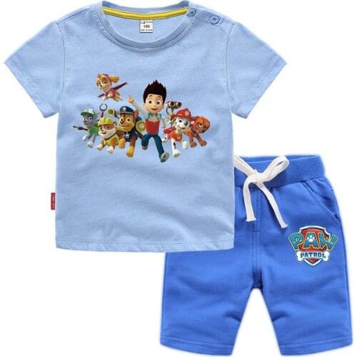 Paw Patrol Boys Clothes Set Summer Kids T shirt With Pants Casual Sport Suits 2pcs Tracksuit Outfits Children Birthday Gift