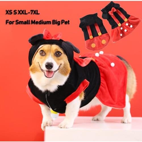 Red Strap Dresses Winter Golden Retriever Dog Clothes For Small Large Girl Boy Lover Party Holiday Pet Skirt Coat Cat Pugs