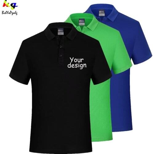 Top Quality Summer Short Sleeve Solid Classic Polo Shirts Custom Printed Design Photo Logo For Business Staff Company Uniform