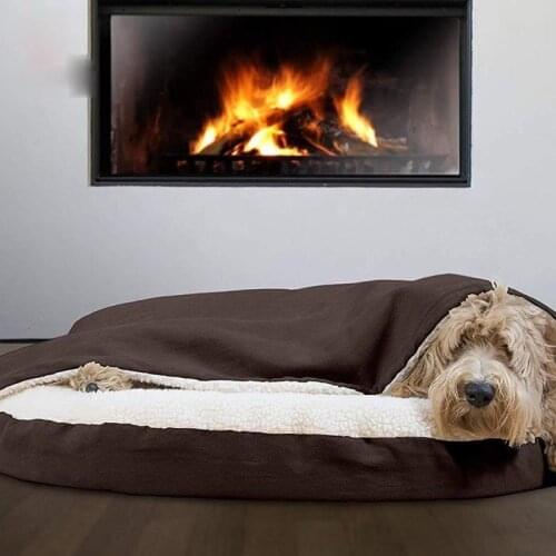Pet Bed Dog Kennel Orthopedic Round Hug Nest Snuggle Cave Blanket Pet Bed Dog Cat House Soft Cushion Blanket Sofa Bed Pet Tent