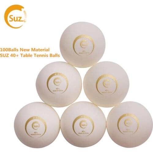 SUZ Table Tennis Balls Ping Pong Balls for Table Tennis Robot 100 Pcs 40mm + New Material ABS Table Training Balls