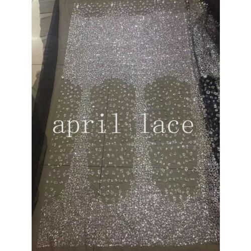 2019 new 5 yards top008 # black mesh silver glitter sugarsexy african tulle mesh lace for sawing bridal wedding dress/occasion