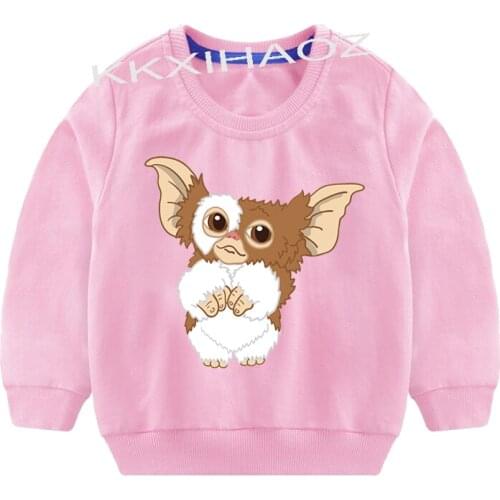 New Spring Autumn Cartoon Gremlins Print 2-10Y Toddler Baby Boy Girl Sweatshirt Top Hoodies Kids Long Sleeve T Shirts Clothes