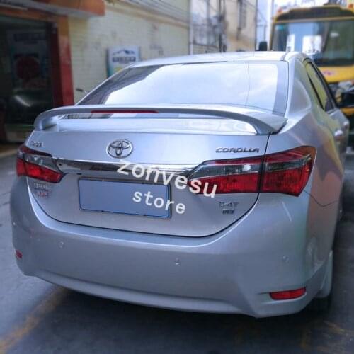 Use For Toyota Corolla 2014-2018 Year Spoiler ABS Plastic Carbon Fiber Look Rear Trunk Wing Car Body Kit Accessories