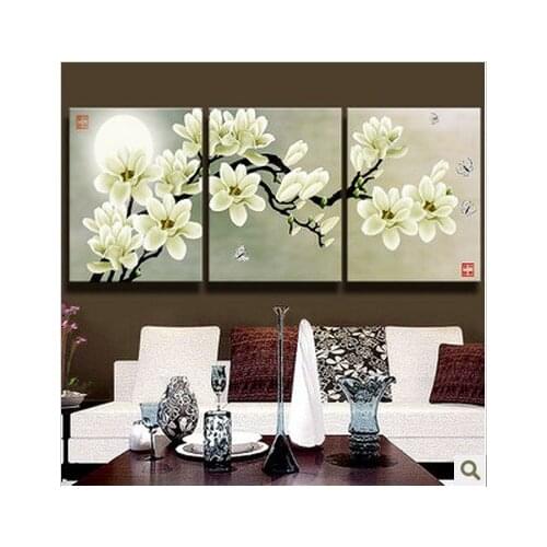 Factory Sale Needlework Embroidery Cross Stitch Kit Printed Fabric 3D Solid Triplet Flower Tree-----Free Shipping