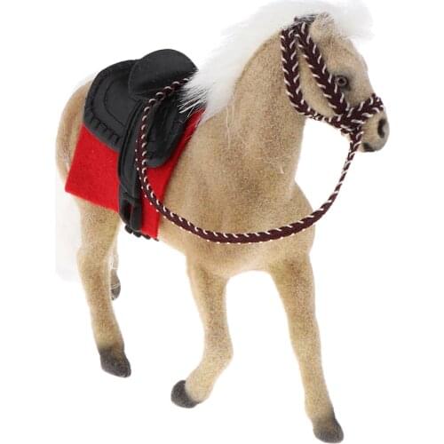 Realistic Tiny Horse 1/12 Dollhouse Miniature Animal Figurine, Home Desktop Office Car Ornament - Brown, 13 x 4 x 12cm