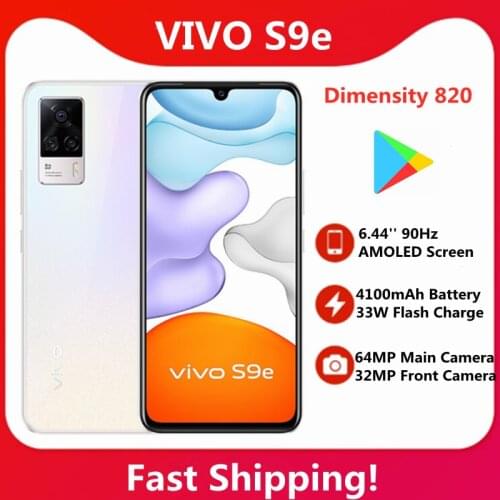 Original vivo S9e 5G SmartPhone 6.44'' 90Hz AMOLED Screen 33W Flash Charge 4100mAh Battery 64MP Main Camera 32MP Front Camera
