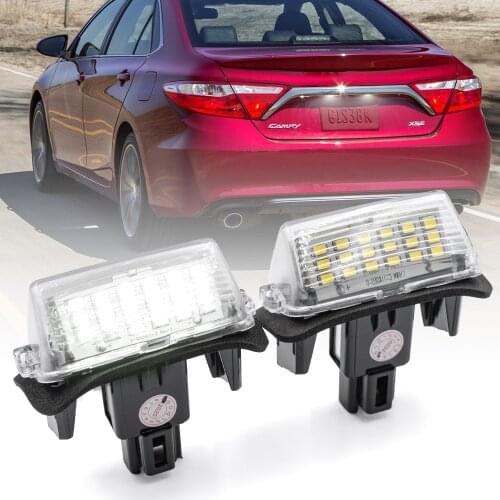 2pcs LED License Number Plate Light For Toyota 13-18 Avalon 12-17 Camry 14-18 Prius C 12-18 Yaris 2011-up Corolla 2012-up