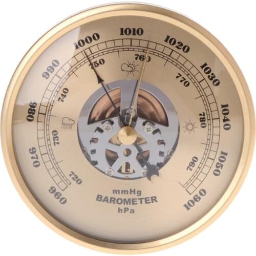 Temperature Instruments 108mm Wall Mounted Barometer Perspective Round Dial Air Weather Station mmHg/hPa