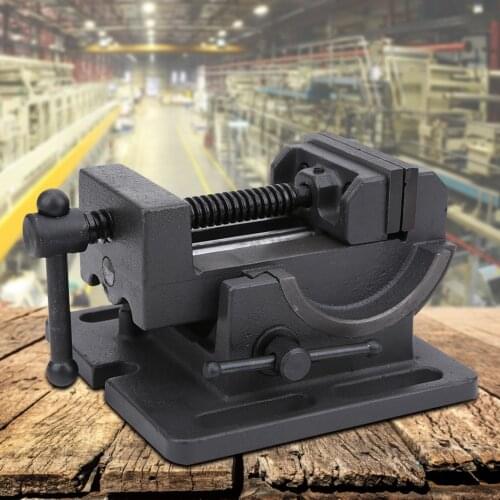 Drill Press Vise Cast Iron Body Corrosion-Resistant Hardware Accessory 3-Inch Tiltable table vise